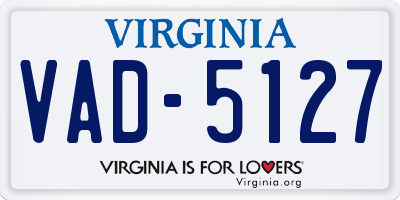 VA license plate VAD5127