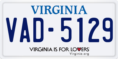 VA license plate VAD5129