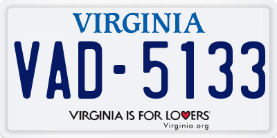 VA license plate VAD5133