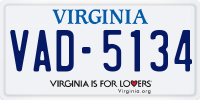 VA license plate VAD5134