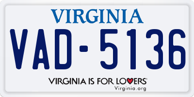 VA license plate VAD5136