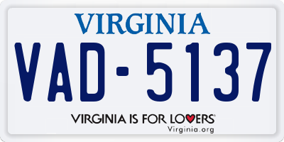 VA license plate VAD5137