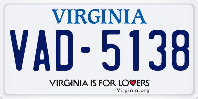 VA license plate VAD5138