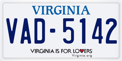 VA license plate VAD5142