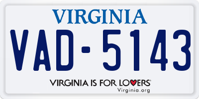 VA license plate VAD5143
