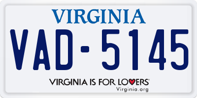 VA license plate VAD5145