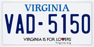 VA license plate VAD5150