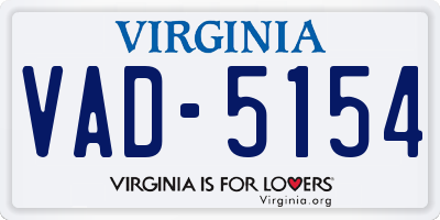 VA license plate VAD5154