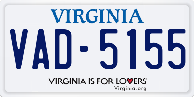 VA license plate VAD5155