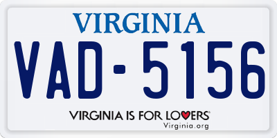 VA license plate VAD5156