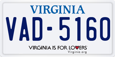 VA license plate VAD5160
