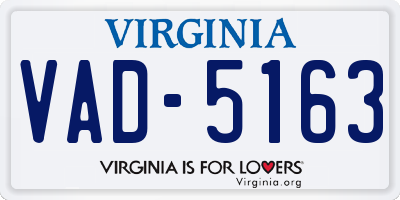 VA license plate VAD5163