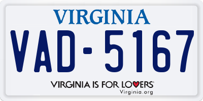 VA license plate VAD5167