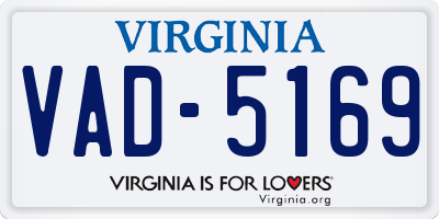 VA license plate VAD5169
