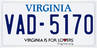 VA license plate VAD5170