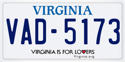 VA license plate VAD5173