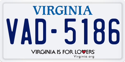 VA license plate VAD5186