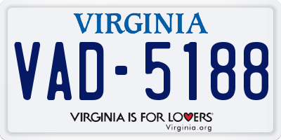 VA license plate VAD5188