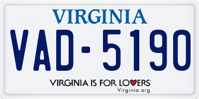 VA license plate VAD5190
