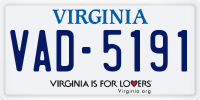 VA license plate VAD5191