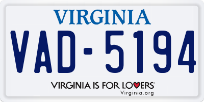 VA license plate VAD5194