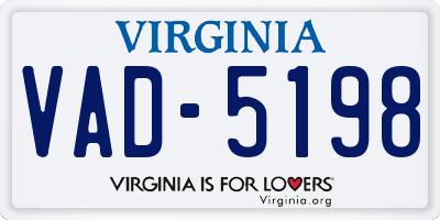 VA license plate VAD5198