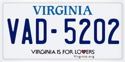 VA license plate VAD5202