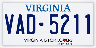 VA license plate VAD5211