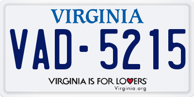 VA license plate VAD5215