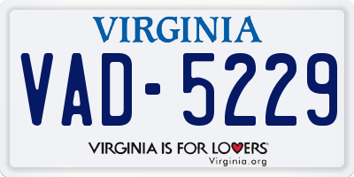 VA license plate VAD5229