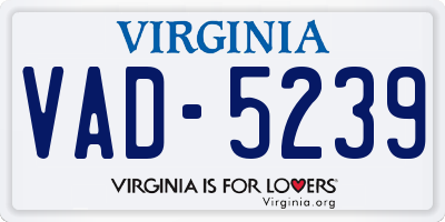 VA license plate VAD5239