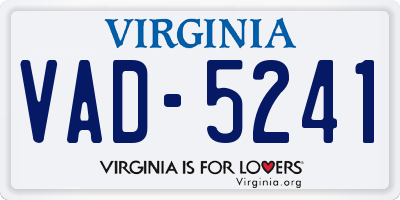 VA license plate VAD5241