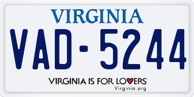 VA license plate VAD5244