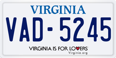 VA license plate VAD5245
