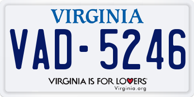 VA license plate VAD5246