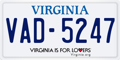 VA license plate VAD5247