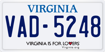 VA license plate VAD5248