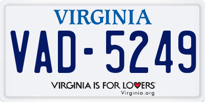 VA license plate VAD5249