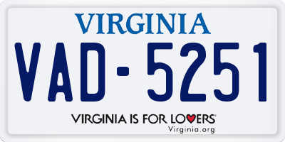 VA license plate VAD5251