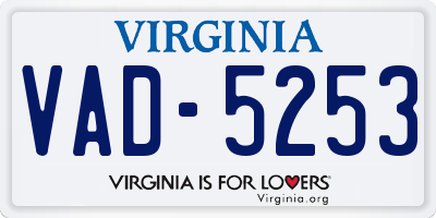 VA license plate VAD5253