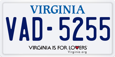 VA license plate VAD5255
