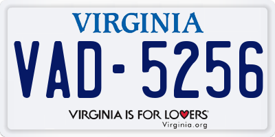 VA license plate VAD5256