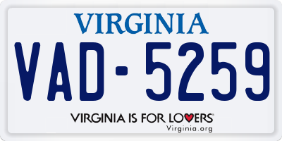 VA license plate VAD5259
