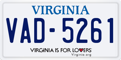 VA license plate VAD5261