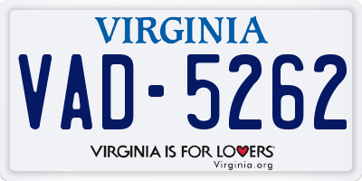 VA license plate VAD5262
