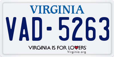 VA license plate VAD5263
