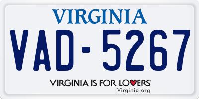 VA license plate VAD5267