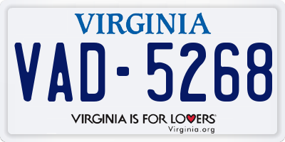 VA license plate VAD5268