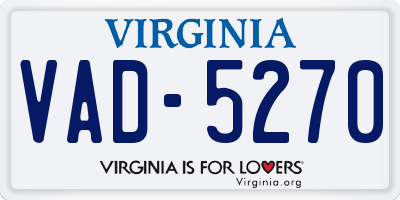 VA license plate VAD5270