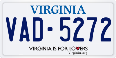VA license plate VAD5272